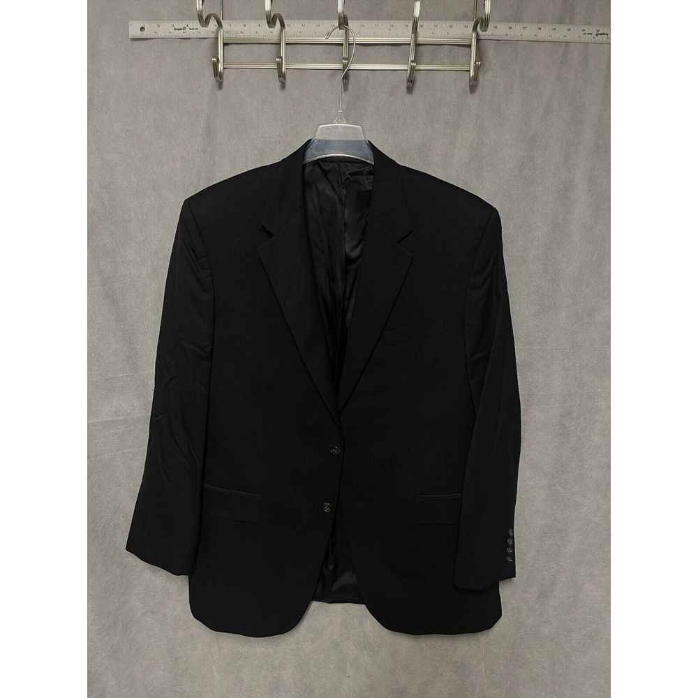 Chaps Blazer Men's 44L Black Business‎ Office Coat Jacket Luxury Ralph Lauren